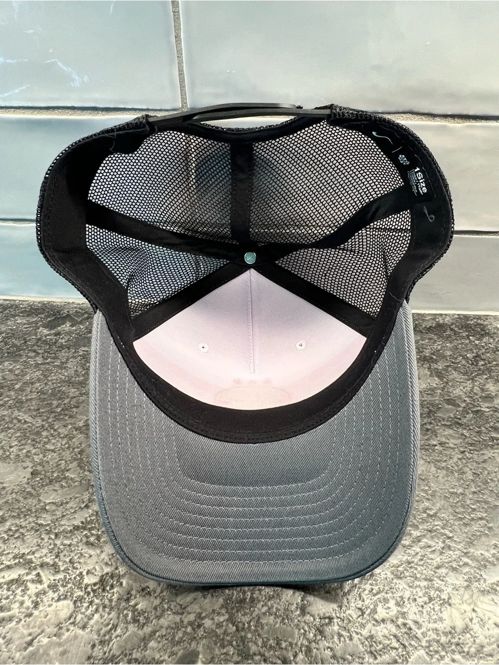 Nike Multicolor Striped Trucker Hat with Gray Bill